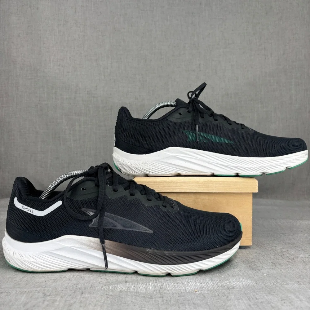 Altra Rivera 3 Shoes Black White Teal Mesh Road Running Sneaker Men's Size 9.5